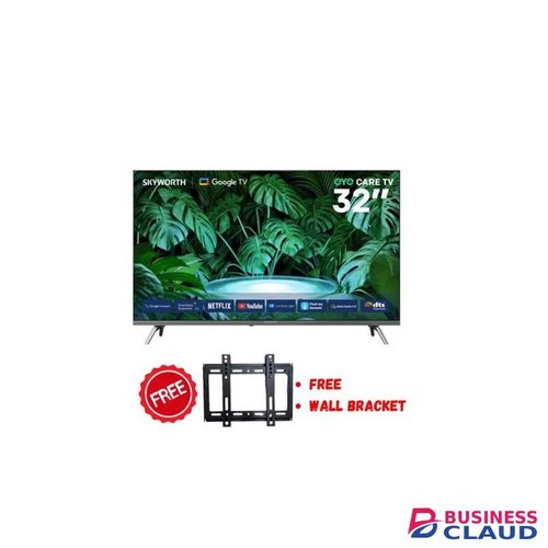 Skyworth 32" Inch Frameless Bluetooth Enabled Smart Android 11.0 Google TV Inbuilt Decoder Netflix Youtube App Store (1 Year Warranty)+ FREE WALL BRACKET