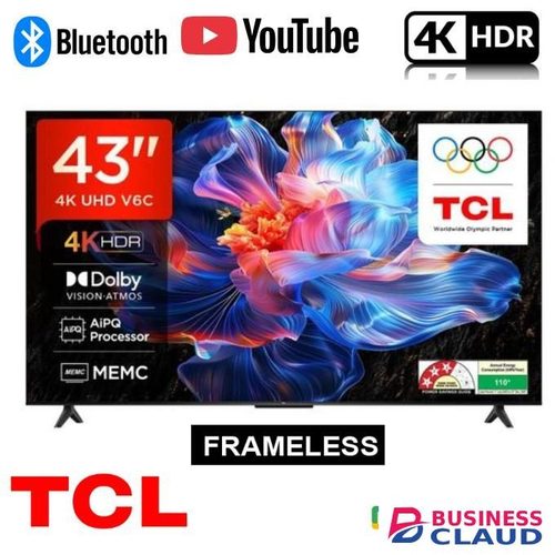 TCL 43V6C 43-Inch 4K UHD Smart Google TV (2025 Model) with HDR10, Dolby Vision, & Atmos Audio