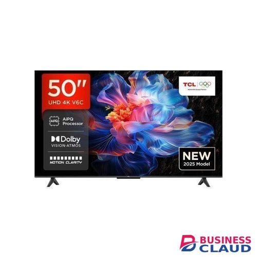 TCL 50" 4K UHD 2025 LATEST GOOGLE TV, CE CONTROL, GOOGLE ASSISTANT, BUILT-IN WI-FI, NETFLIX, AMAZON PRIME VIDEO, FRAMELESS- 50V6C (1 YEAR WARRANTY)