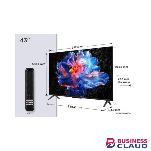TCL 43 Inch V6C 4K HDR Smart Google TV Ultra HD Direct LED, Netflix, YouTube, Dolby Audio, WiFi With Free Gifts