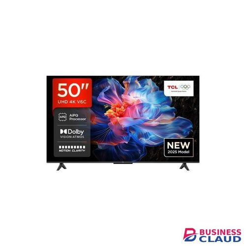 TCL 50" 4K UHD 2025 LATEST GOOGLE TV, CE CONTROL, GOOGLE ASSISTANT, BUILT-IN WI-FI, NETFLIX, AMAZON PRIME VIDEO, FRAMELESS- 50T6C (1 YR WARRANTY)