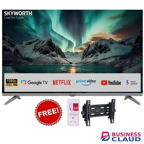 Skyworth 43E5500G - 43" Inch, FHD,FRAMELESS,Bluetooth& Google TV,DECODER+TILT BRACKET+TV GUARD