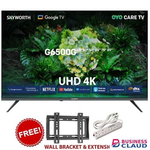 Skyworth 43" Inches 4K UHD Google TV HDR, Slim Design, 2YRs Warranty +FREE BRACKET+EXTENSION