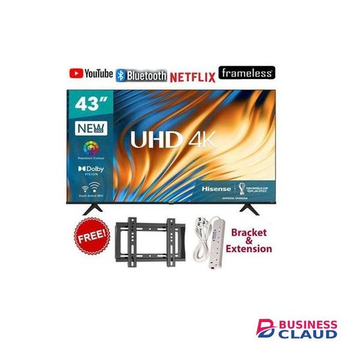 Hisense 43 Inch, A6 Series, 43A6HKEN, Frameless, UHD 4K, Smart TV-NETFLIX,BLUETOOTH+FREE GIFTS