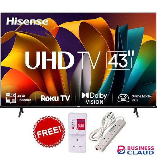 Hisense 43A6N 43-Inch 4K UHD Smart TV-Dolby Vision,HDR10+,Youtube,WI-FI,Bluetooth,Frameless +TV GUARD+EXTENSION