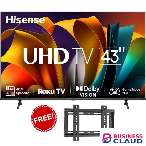 Hisense 43A6N,43" UHD Smart LED – Frameless, Wi-Fi, Netflix, Bluetooth-2025 MODEL+WALL BRACKET