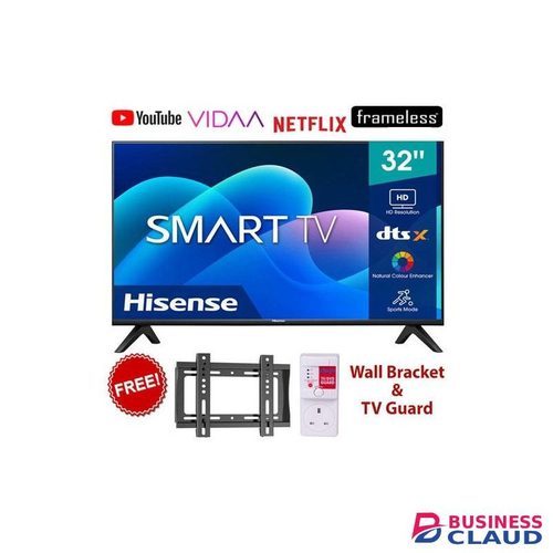 Hisense 32" Inches A4K Smart TV, Full HD, Built-in Wi-Fi, Netflix, YouTube, Smart Apps+BRACKET+TV GUARD
