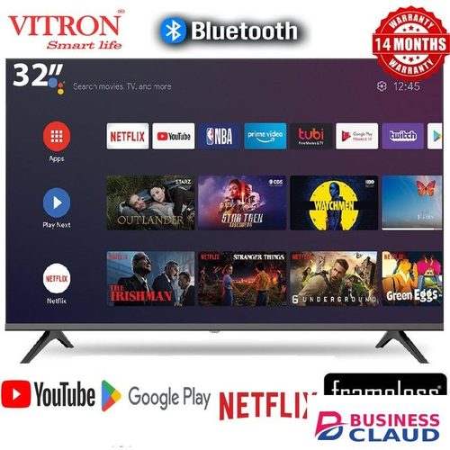 Vitron 32" Inch (HTC3200S) Smart Android TV-Bluetooth Enabled, WiFi, Netflix, YouTube, Inbuilt Decoder, App Store+Free Gifts Pack