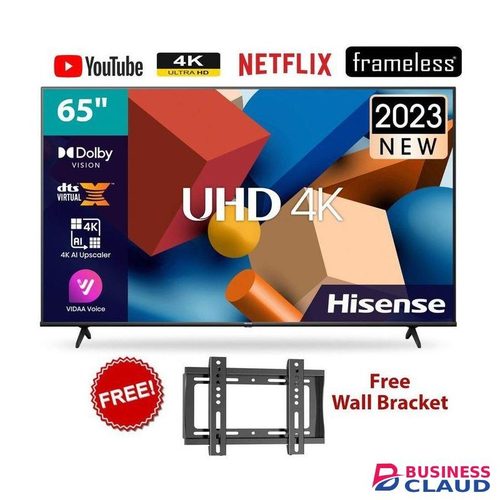 Hisense 65'' Inches Smart UHD 4K HDR Frameless LED TV (2024)