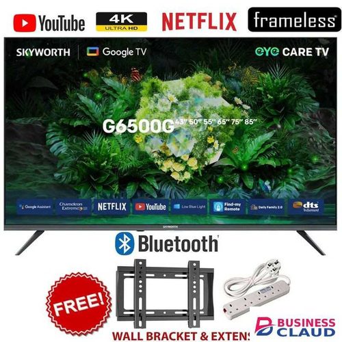 Skyworth 43G6500G, 43" INCH 4K ULTRA HD Google/Android TV 2025 Model,Bluetooth-Enabled+FREE GIFTS (1YR WRTY)
