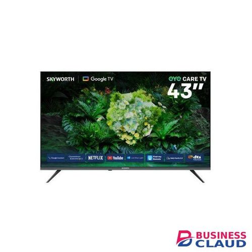 Skyworth 43G6500G,43" Inch 4K UHD Google TV,Frameless Smart TV,Dolby Audio, HDR10, Bluetooth,ce Control,Wi-Fi-(ONE YEAR WARRANTY)+FREE TV GUARD+WALL BRACKET