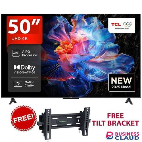 TCL 50" inch Frameless 4K Ultra HD, HDR TV, Smart TV,Google TV,NETFLIX+TILT BRACKET+(2YEARS WARRANTY)