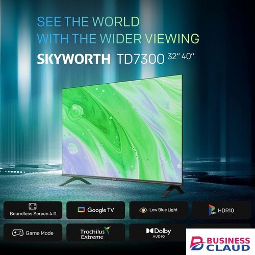 Skyworth 32" Smart TV 32E3500G,Frameless Android TV, Google AI, Bluetooth, Wi-Fi, Inbuilt Decoder, Netflix, YouTube, Full HD+FREE GIFTS+Official 1-Year Warranty