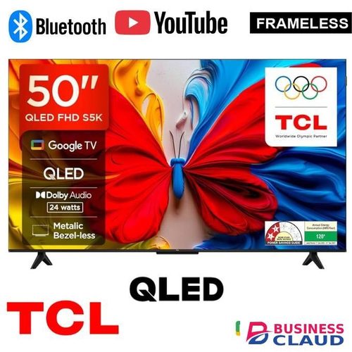 TCL 50 inch 50S5K QLED Full HD (2K) Smart Google TV HDR10, Dolby Audio, Chromecast Built-in, Metallic Bezel-less Design