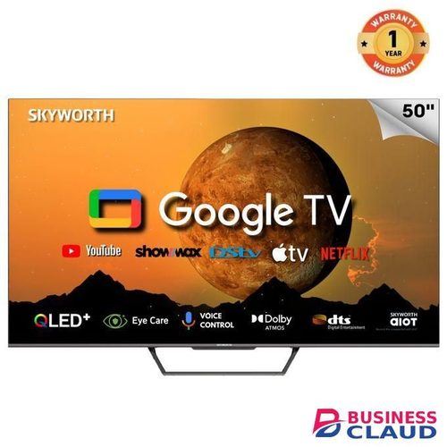 Skyworth 50" QLED-4K Frameless Smart TV,Latest GOOGLE OS,50SUE9500– Black