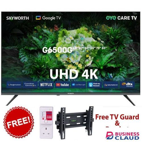 Skyworth 43G6500G-43" Inch 4K Android Smart TV – HDR Support, Google Play Store, ce Remote, Full Connectivity With HDMI & USB+FREE GIFTS