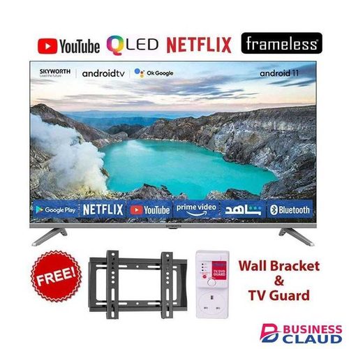 Skyworth 55G3B, 55-inches 4K QLED 2024 Frameless Smart Google TV Youtube, Netflix And BT- Black