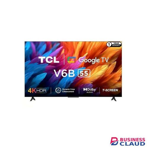TCL 55 INCHES 55V6B UHD 4K Google Smart TV 2024 HDR10 Micro Dimming HDR10 60Hz Dolby Audio Bluetooth YouTube Netflix (55V6B)