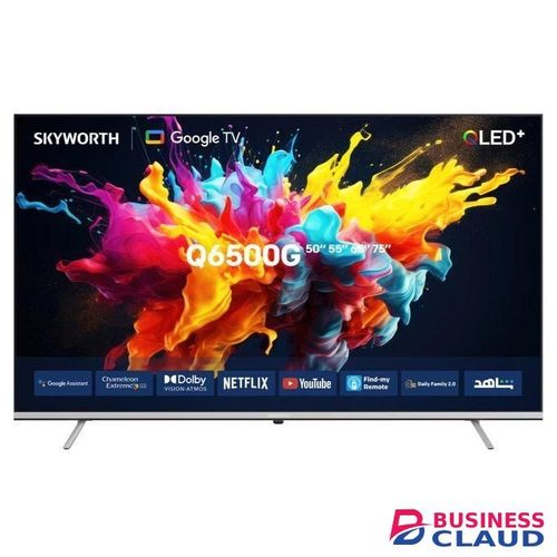 Skyworth 55" Inch 4K QLED TV -2025 Model 55Q6500G Smart Google, Slim Black Bezel, Energy Efficient (1Yr Warranty)+1YR WARRANTY