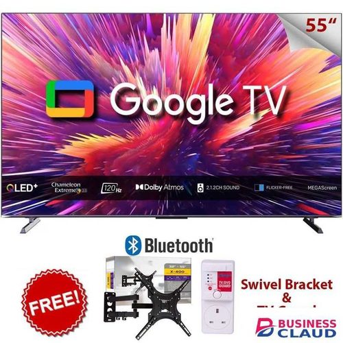 Skyworth 55G3B, 55" Inch 4K QLED Frameless Smart Android TV,NETFLIX,YOUTUBE+360 BRACKET+TV GUARD