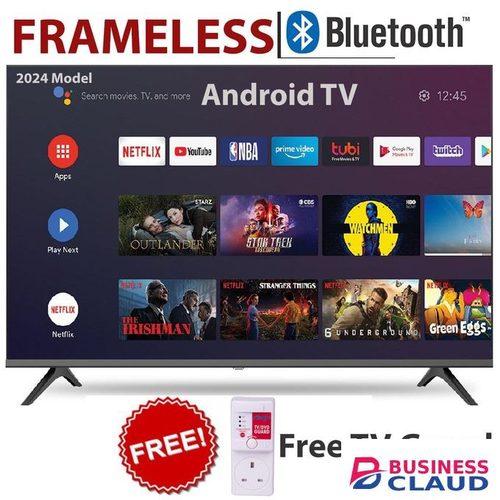 Skyworth 43" Inch Frameless,Bluetooth TV, Smart Android TV,DECODER//YOUTUBE+TV GUARD