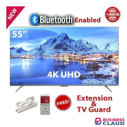 Vitron HTC5568US,55" Inch Smart Android DIGITAL TV,FRAMELESS DESIGN, BLUETOOTH ENABLED, 4K UHD TV Television Smart Android DIGITAL TV, Netflix,YouTube,WIFI CONNECTIVITY,APP STORE, INBUILT DECODER, 1.5GB RAM + 8GB ROM, ICAST SCREEN+ FREE TV GUARD+EXTE