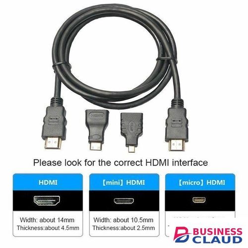 3 in 1 HD 1.5M HDMI to HDMI Cable + Micro HDMI Adaptor + Mini HDMI adapter
