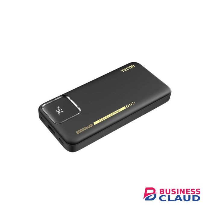 Tecno TPB-P204Q 20000mAh LED Display 22.5w Fast Charging Power Bank - Black