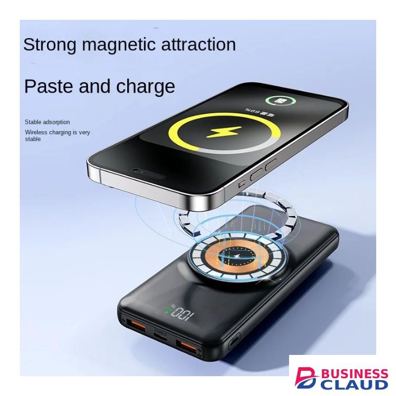 Wireless power bank 30000mAh fast charging powerbank large capacity powerbank with own inbuilt charging cables