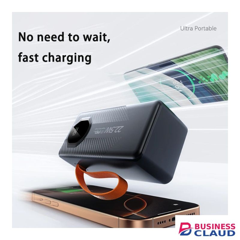 Fast Charging Powerbank With Inbuilt Charging Cables 30000mAh Large Capacity Powerbank Super Fast Charging 22.5W Powerbank With Torch