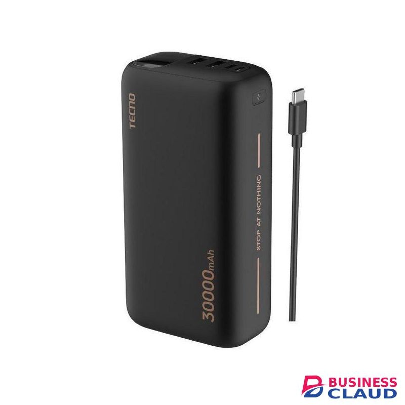 Tecno Omni 3 Way High-Speed Charging 30000mAh Multi-Protection Power Bank - Black