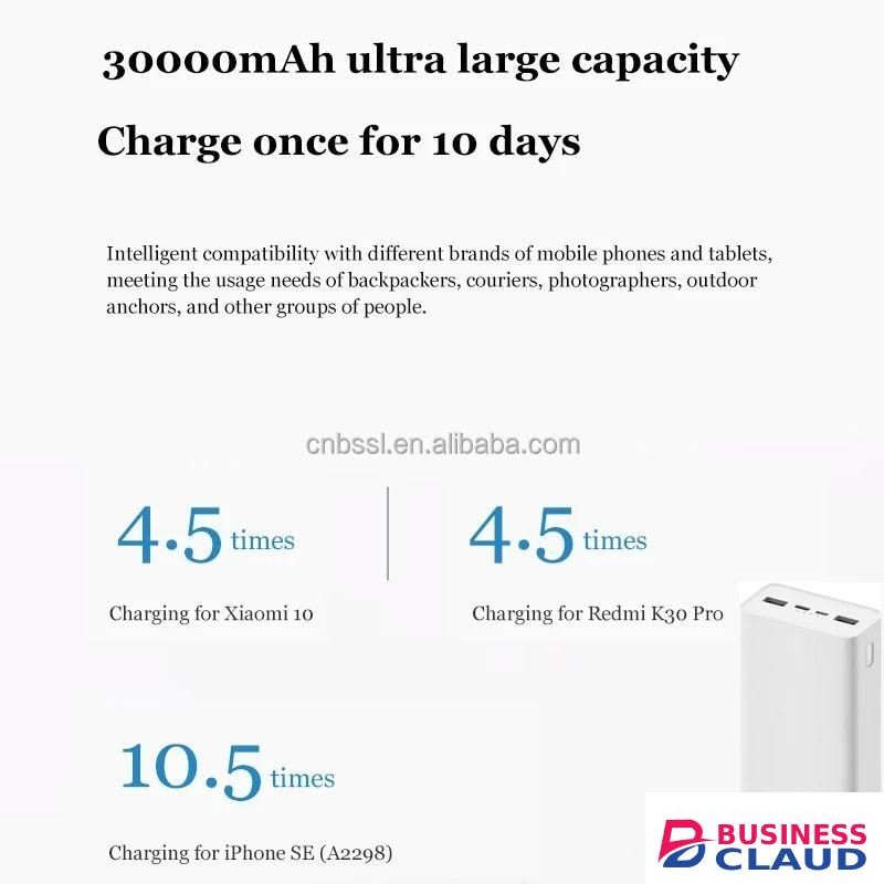 Mi Xiaomi 30000mAh Power Bank Slim Design with Quick Charge