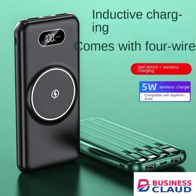 20000mAh Wireless Charger Power Bank WITH 4 CABLES MAGSAFE COMPATIBLE LED DISP