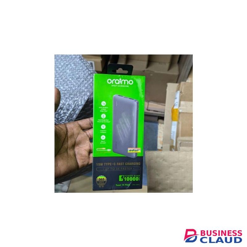 Oraimo Toast 15 Flash 10000mAh 15W Fast Charging Power Bank with free Type C Cable