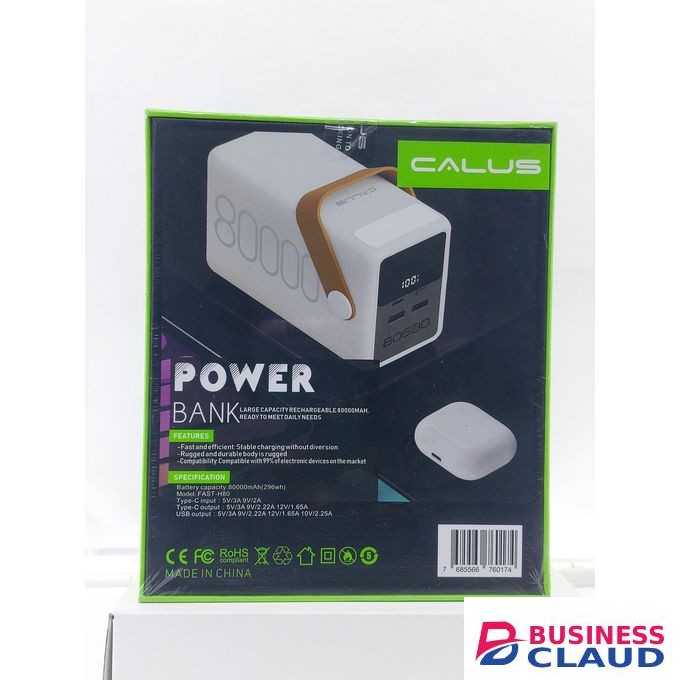 CALUS Fast H80 80,000mAh High-Capacity Power Bank – 22.5W Fast Charge