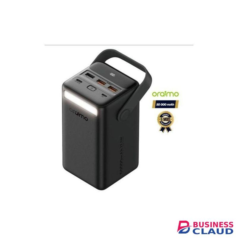 Oraimo 22.5W LED Light Super Fast 50000'mAH Powerbank.-Black
