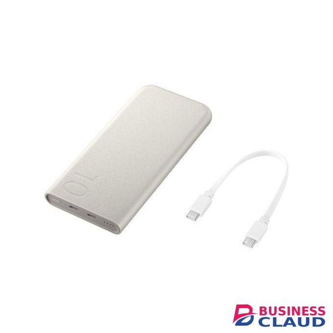 Samsung Galaxy 10000mAh Power Bank, 25W PD Super Fast Charging, Dual Output, Quick Charge, Beige BATTERY PACK WITH USB C CABLE - BEIGE