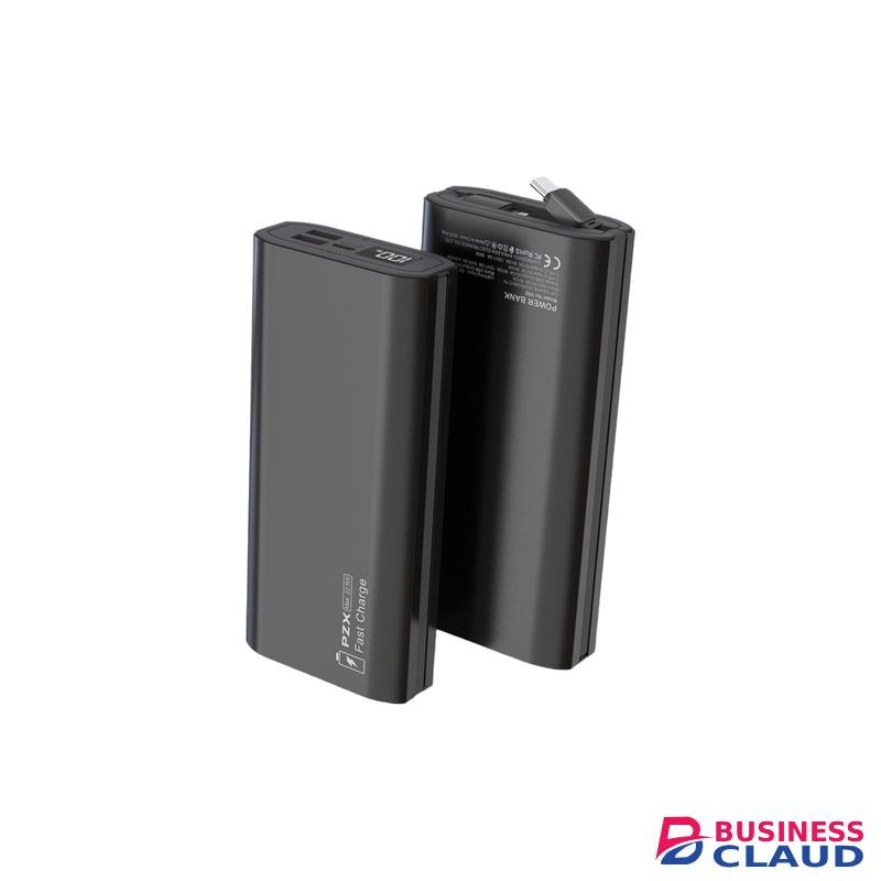 Pzx PowerBank 20000mah 22.5w PD fast charging 3 Usb QuickPower Dual Cable - lightning + TYPE C