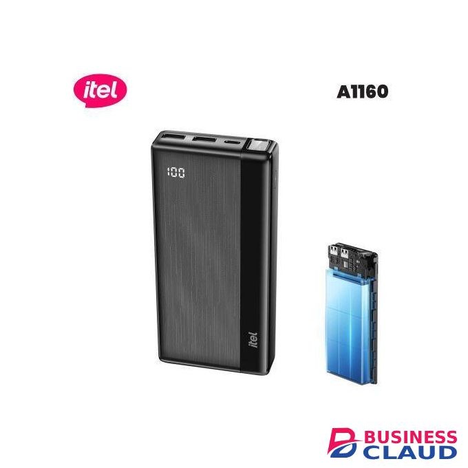 Itel PowerPulse A1160 Power-Bank, Digital Display, 20000mAh Capacity,Type - C,