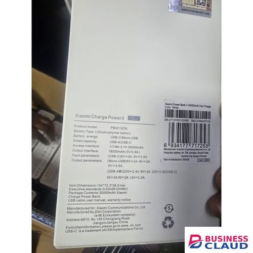 XIAOMI 30000mAh Fast Charging Power Bank For Android iPhone