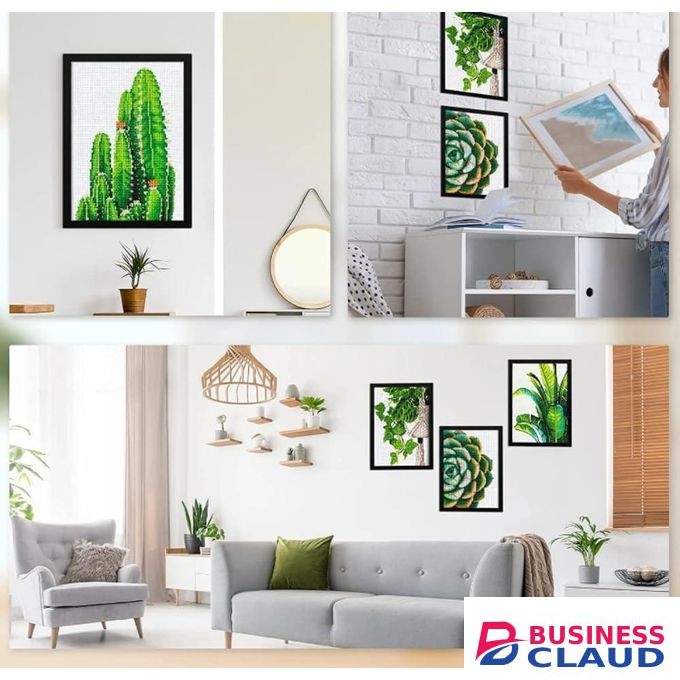 2pcs Self-adhesive magnetic photo frame for diamond painting display and protection (30*40cm)