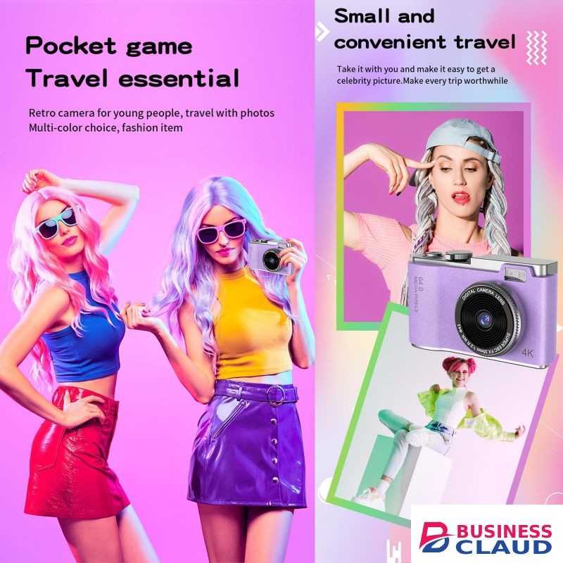 LK003 2.4 inch Dual-lens 4K HD CCD Camera Retro Kids Camera(Purple)