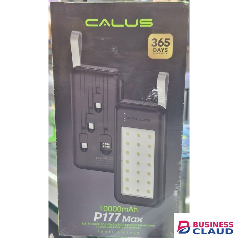 CALUS P177 Max 10000mAh Power Bank - Built-in 4 Cables & LED Display Light