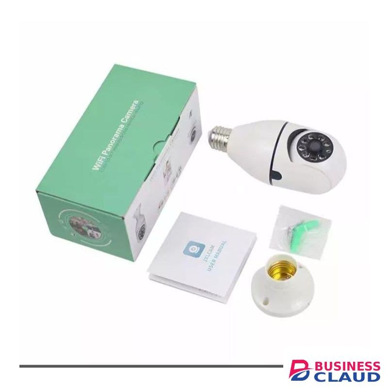 HD 1080P Wireless Light-Bulb Security Camera, Work with WiFi, Motion Auto Tracking, 2 Way Audio, Spotlight Night Vision, E27 Screw-in CCTV Camera Bulb