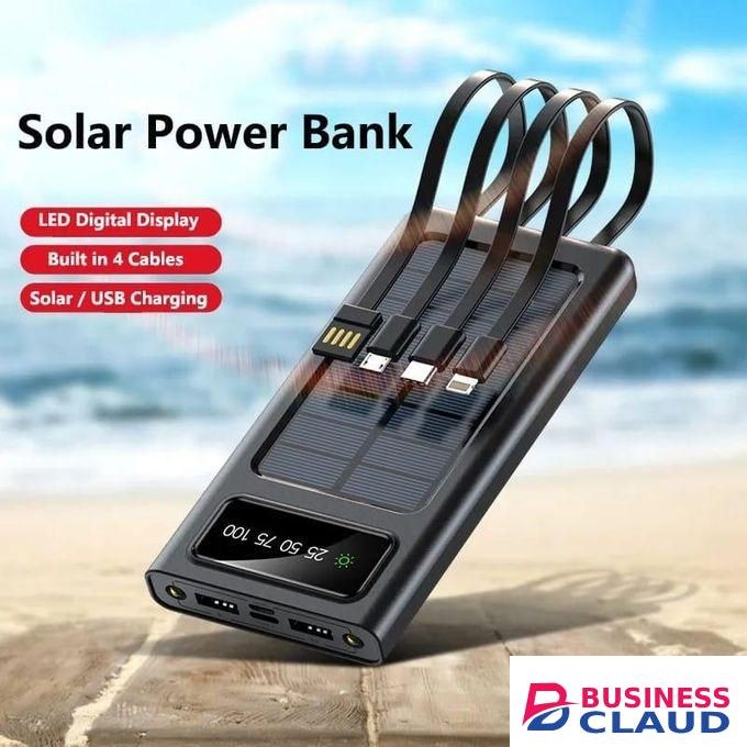 EXCELLENT Solar Power Bank 20000mAh -4 Cable Charger 2 torches +holder+String