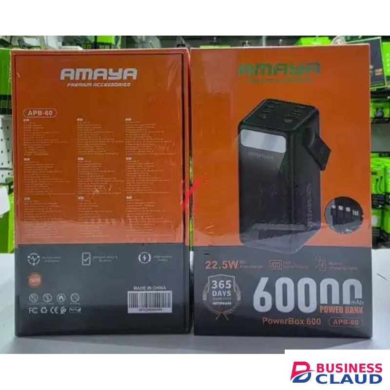 Amaya PowerBox 600 APB-60 60000 m Ah, 22.5W PD Fast Charging PowerBank.