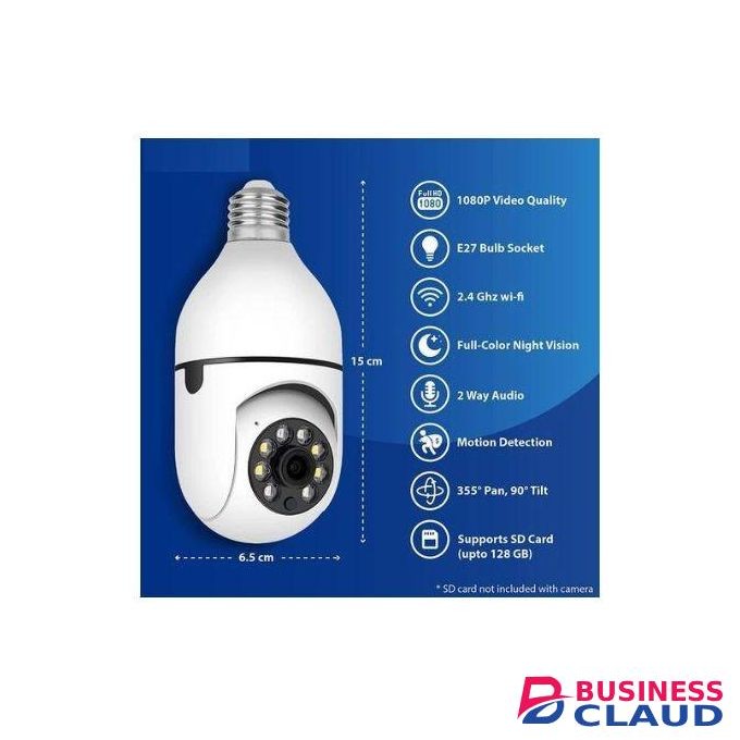 Panoramic Camera Panoramic Surveillance Camera Night Vision(HD) Bulb CCtv 360° PANORAMIC PTZ E27 BULB CCTV WiFi IP SECURITY HD CAMERA
