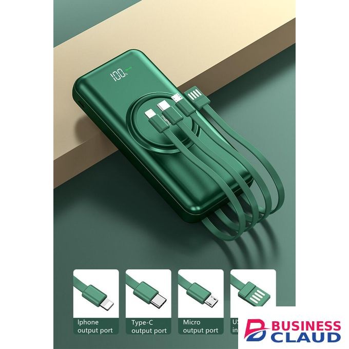 Wireless Charging Powerbank actual 30000MAh Powerbank With Inbuilt Charging Cables For Iphone, Type C , Android &ipods +Wireless Charging Plate(only Wireless Charging Compatible Phones)