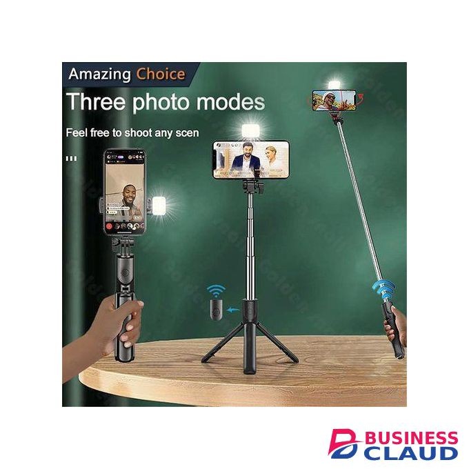3-in-1 Selfie Stick Tripod with Bluetooth Remote - 360° Rotating Phone Holder - Lightweight, Foldable & Durable – Ideal for Travel, Vlogging & Live Streaming