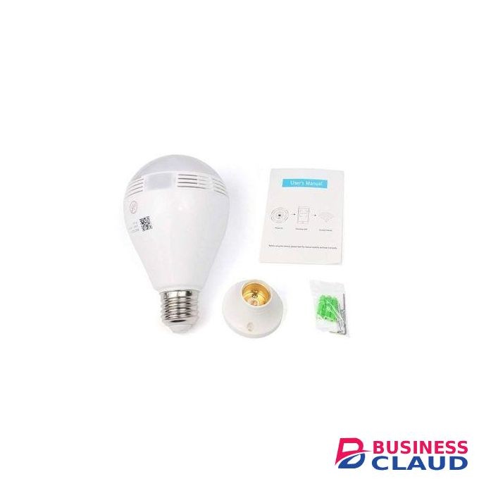 VR CAM Wireless Wi-Fi Light Bulb, Panoroma 360 Degrees Nanny Camera